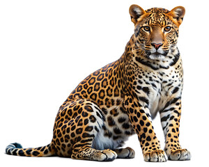 Obraz premium leopard isolated on white background PNG,AI GENERATED