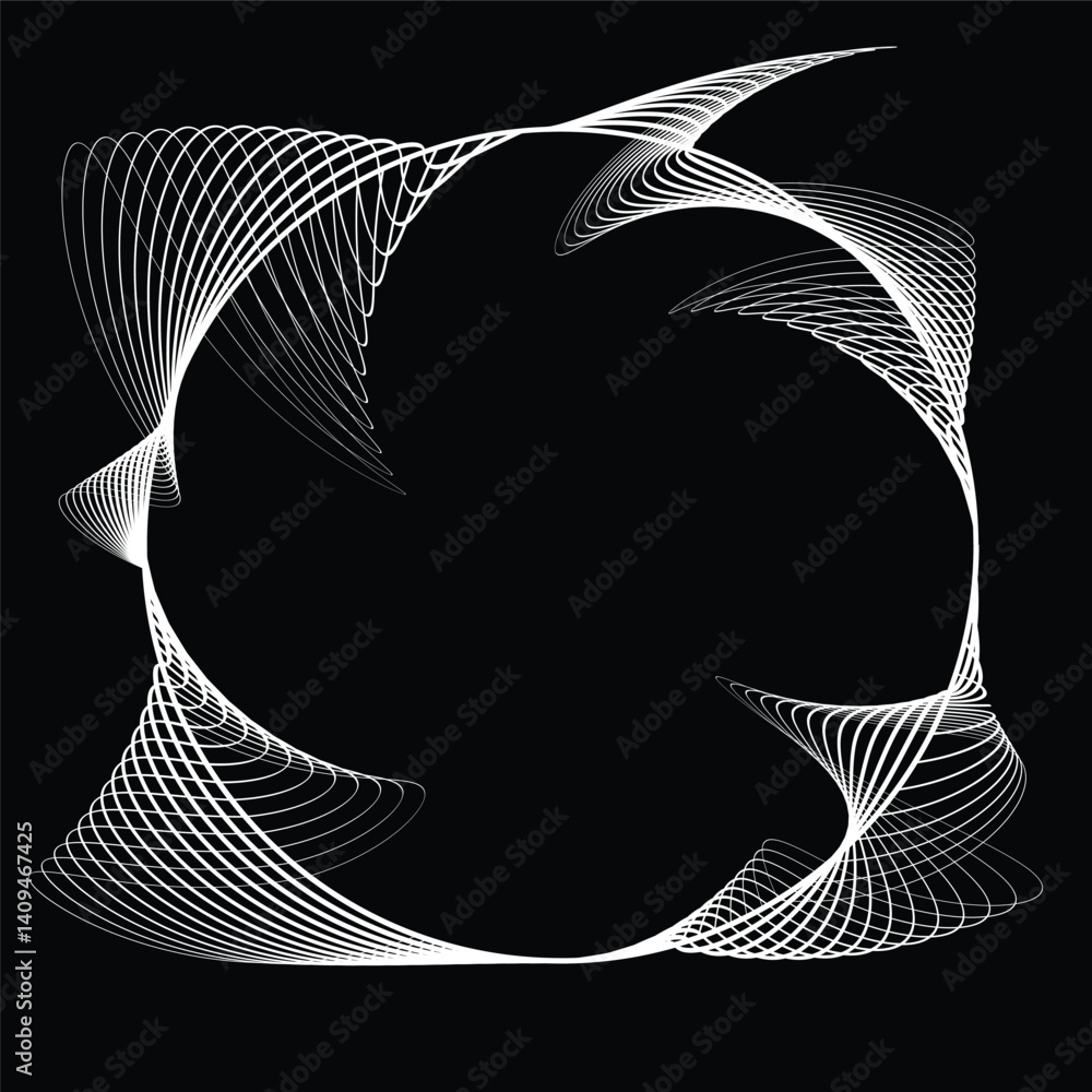 Poster lines in circle form . rotate rounded shape vector illustration .rotating circles form a ring.rotati