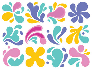 Colorful Abstract Organic Shapes – Liquid Fluid Elements for Modern Design
