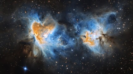 Fototapeta premium Celestial Tapestry: A Stunning Nebula Display of Cosmic Gas and Star Birth