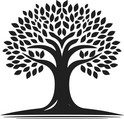 Simple Minimalist Tree Vector Art, Elegant Tree Illustration on White or Transparent Background