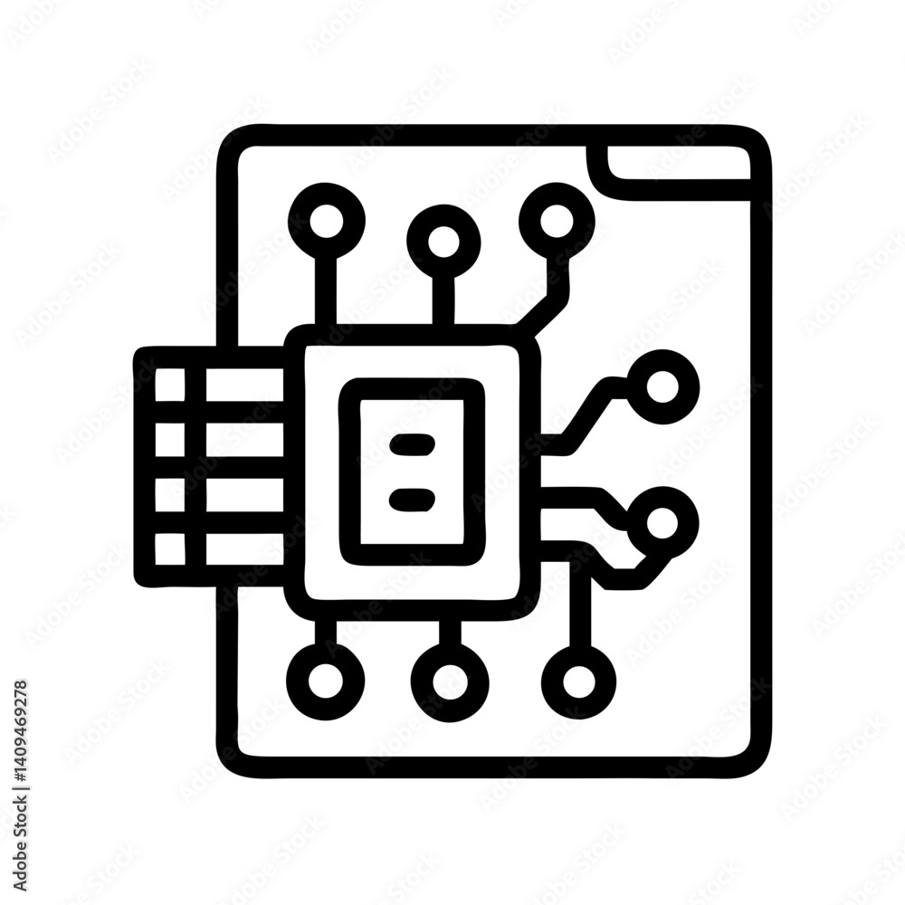 Aufkleber Circuit Box Icon Representing Machine Learning and Data Processing