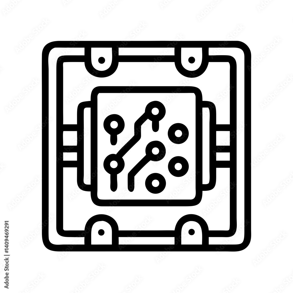 Aufkleber Circuit Box Icon Representing Machine Learning and Data Processing