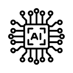 Naklejka premium Chip Circuit Board Icon Representing Integrated Technology and System Connectivity