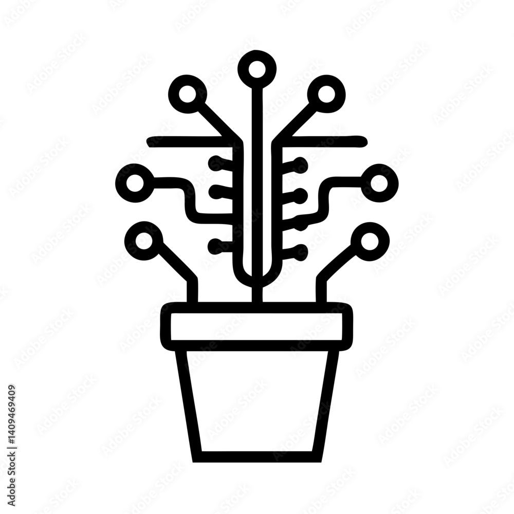 Aufkleber circuit pot icon representing ai innovation and technological growth