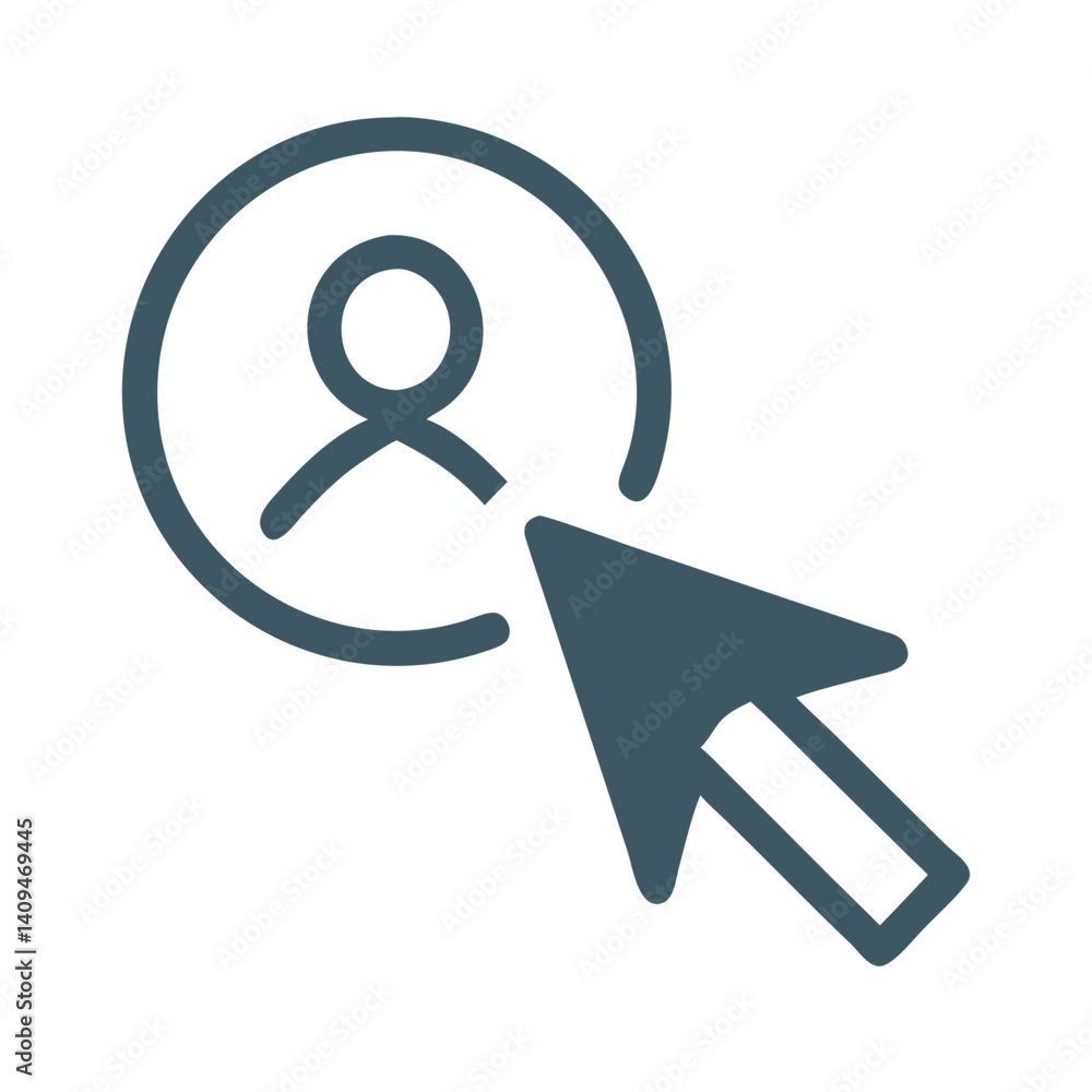 Aufkleber Click Interaction Icon Representing User Behavior and Digital Engagement