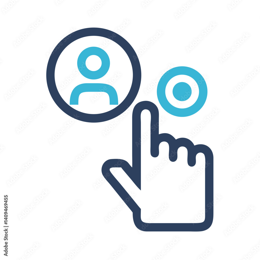 Poster Click Interaction Icon Representing User Behavior and Digital Engagement