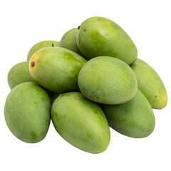 Obraz premium Pile of green mango isolated on transparent background