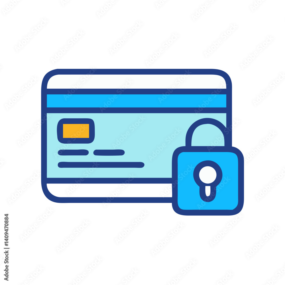Poster credit card with cvv icon representing secure payment and financial transaction