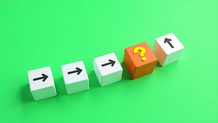 Business Decision Making Concept with Question Mark Block
