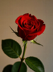 Bright red rose close - up