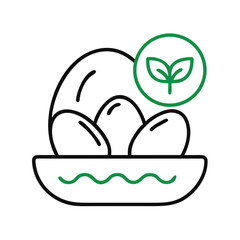 Egg Icon Representing Organic Farming Products and Fresh Agriculture