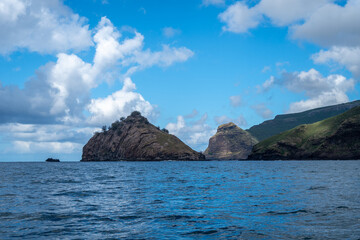 Cliffs along the coast between Taiohae and Hakaui, Nuku Hiva, French Polynesia