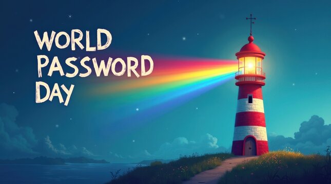 Celebrating world password day enhancing cybersecurity awareness digital landscape creative illustration vibrant environment