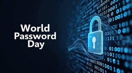 World password day celebration online digital art cybersecurity virtual environment importance of passwords