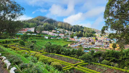 Hill station view from hill top stock photo