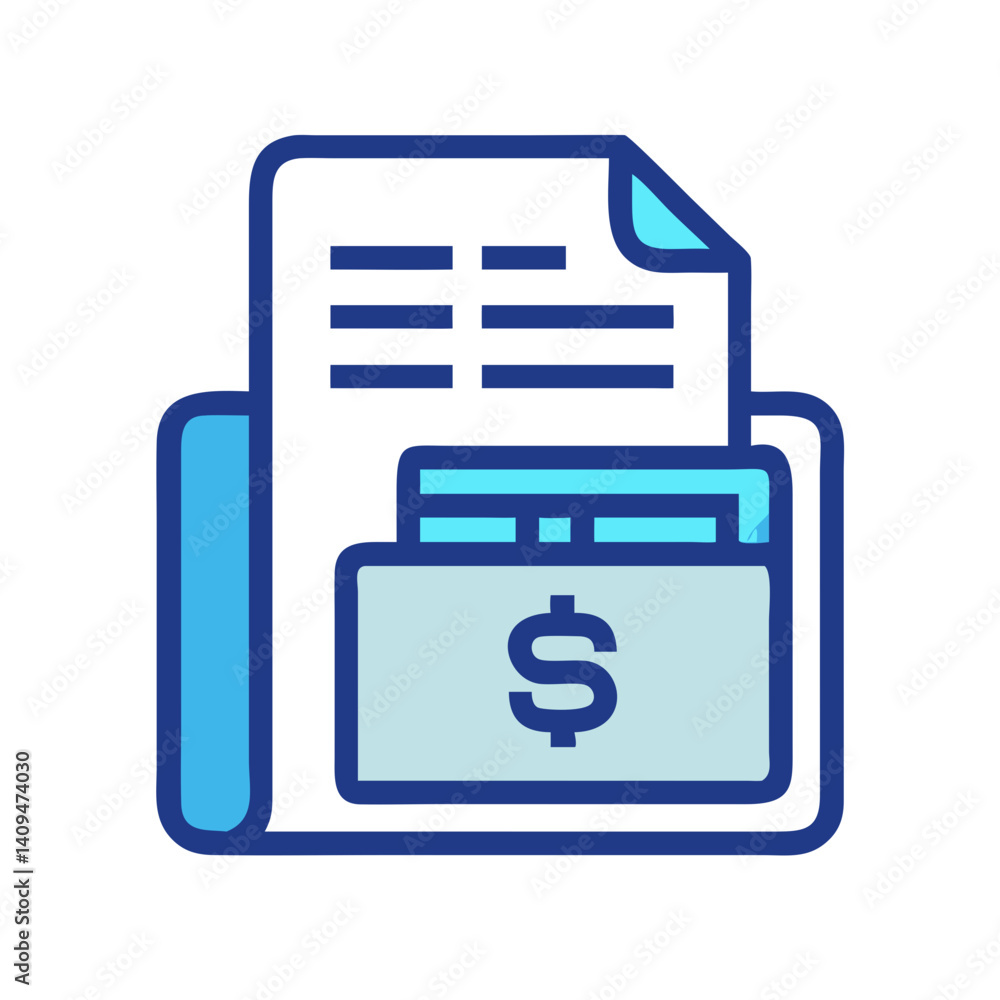 Aufkleber folder with receipt icon representing financial records and expense management