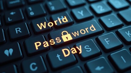 World password day awareness event on cybersecurity online safety digital behavior virtual environment informative viewpoint
