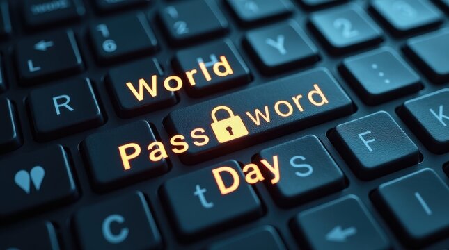 World password day awareness event on cybersecurity online safety digital behavior virtual environment informative viewpoint