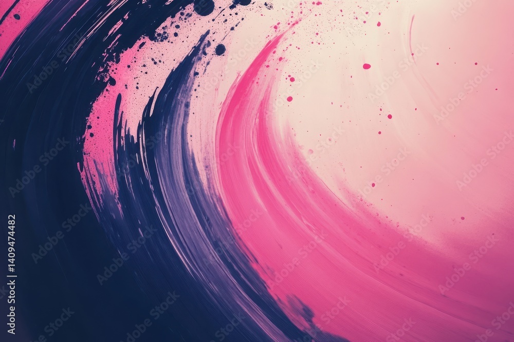 Poster chromatic haze effect with a curving ink splash element