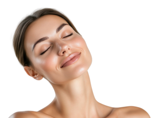 PNG Beautiful woman complexion glowing radiant.