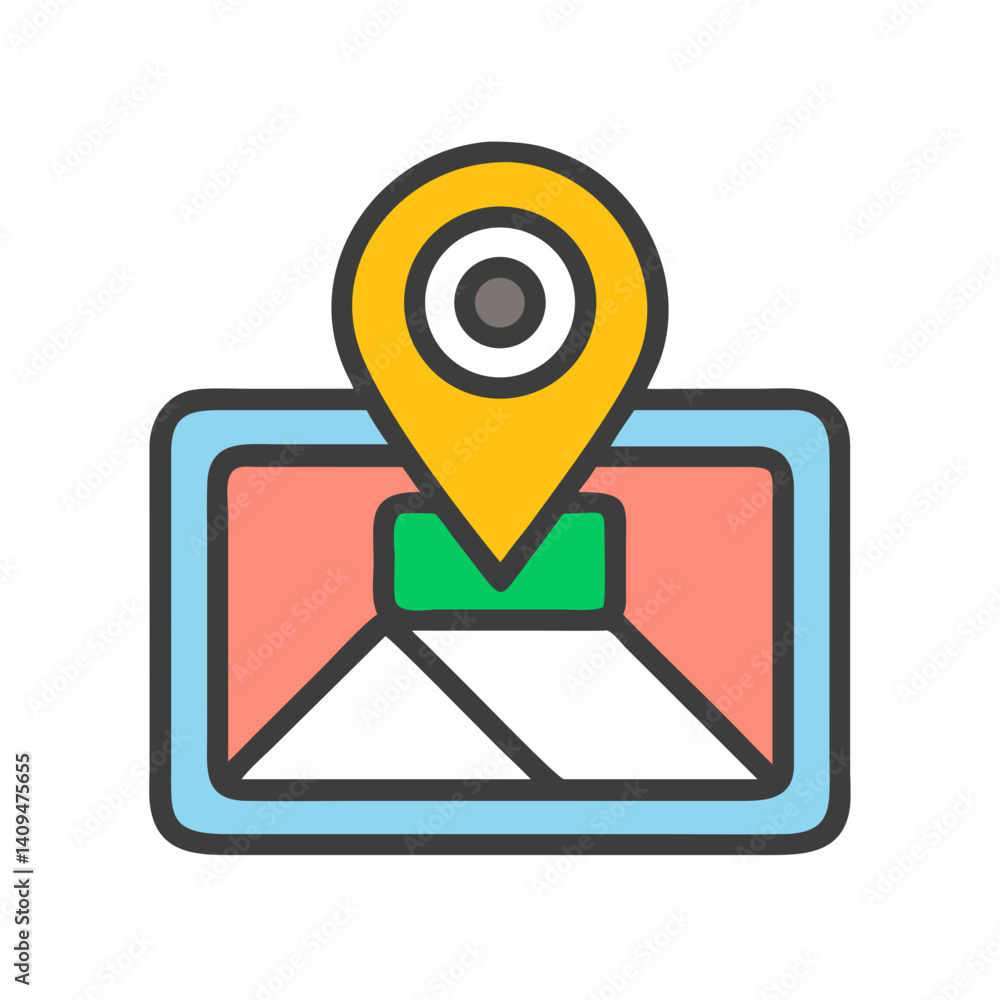Aufkleber GPS with Camera Icon Representing Location-Based Photography and Navigation