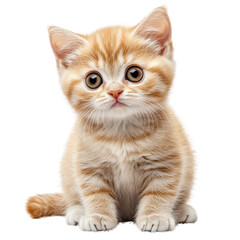 Adorable Kitten Portrait: A fluffy orange kitten with big, innocent eyes stares directly at the camera, exuding an aura of playful curiosity and charm, ready to steal your heart.