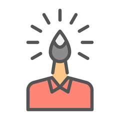 artist filled outline icon. creative person color line illustration.
