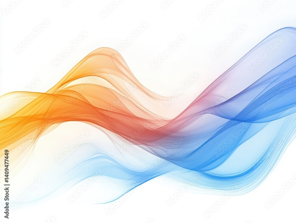 Poster ink wave pulls gently on a chromatic hazy background