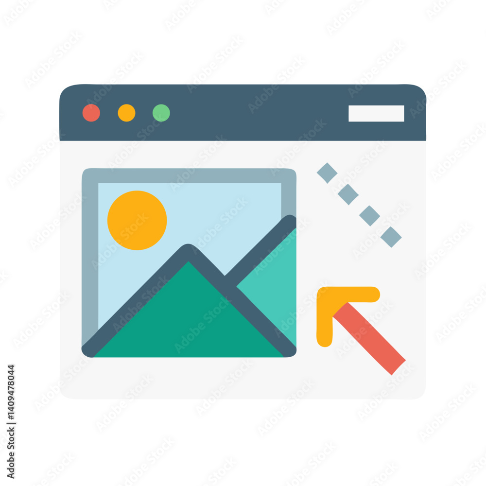 Poster Image Editing Icon Representing Visual Content Creation