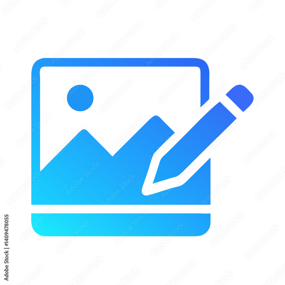 Poster Image Editing Icon Representing Visual Content Creation