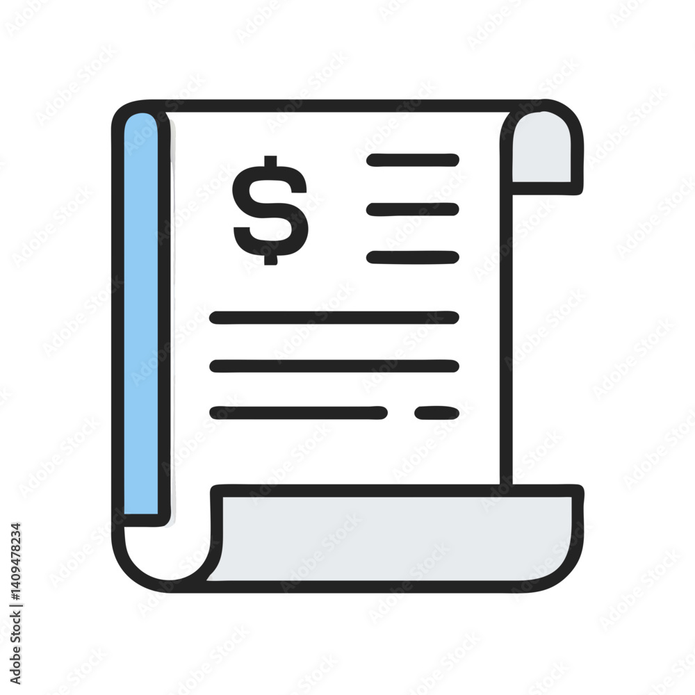Poster invoice paper icon representing payment document