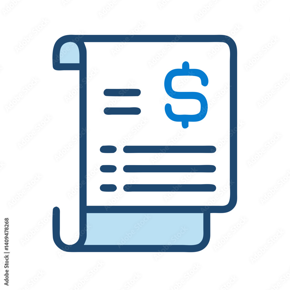 Poster invoice paper icon representing payment document