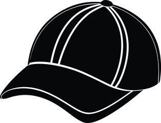 Golf Hat Silhouette Black Vector | Sports Cap, Outdoor Game & Athlete Style Design