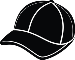 Golf Hat Silhouette Black Vector | Sports Cap, Outdoor Game & Athlete Style Design