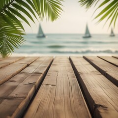 wooden pier on tropical beach