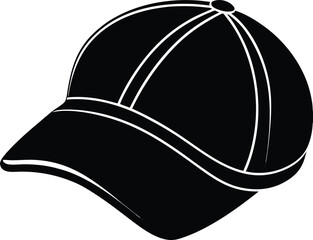 Golf Hat Silhouette Black Vector | Sports Cap, Outdoor Game & Athlete Style Design