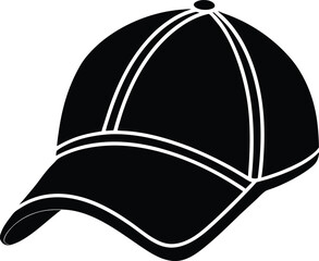 Golf Hat Silhouette Black Vector | Sports Cap, Outdoor Game & Athlete Style Design
