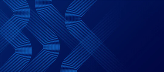 Abstract background with glowing geometric lines. Shiny blue rounded square lines pattern. Modern futuristic graphic design.