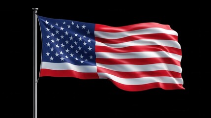 America Nation flag slow motion