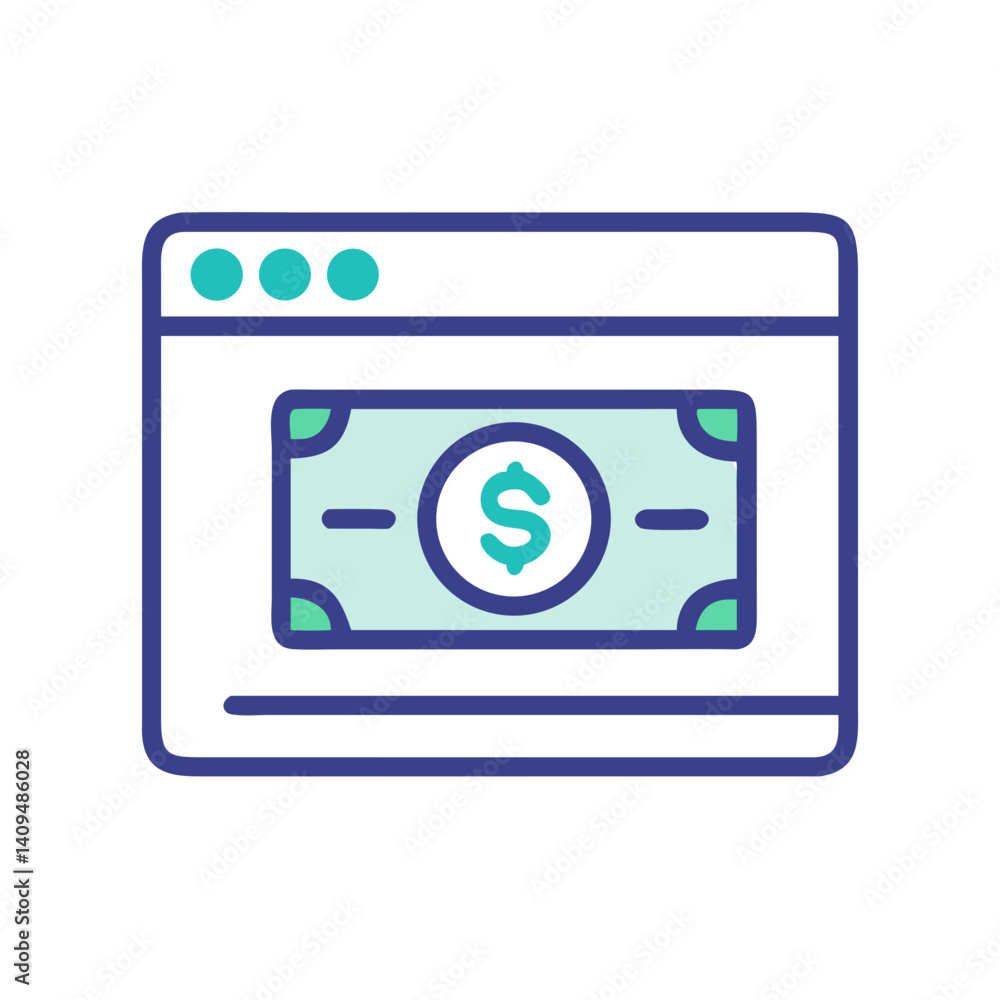 Poster Payment Interface Icon Representing Monetized Transactions