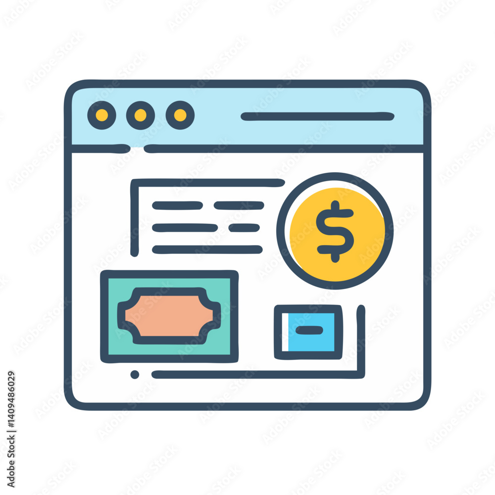 Poster Payment Interface Icon Representing Monetized Transactions