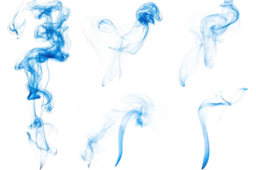 blue smoke on white