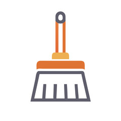 Obraz premium Push Broom Icon Representing Cleaning Equipment