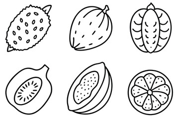 hala fruit line art intricate design with clean lines