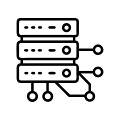 Server with Network Line Icon Representing Data Transmission