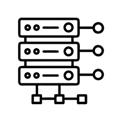 Server with Network Line Icon Representing Data Transmission