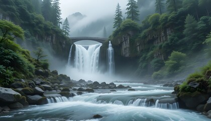 waterfall in the mountains