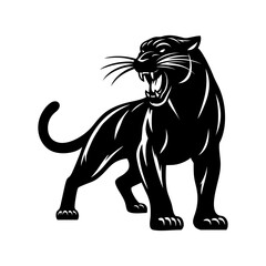Black panther logo vector illustration template. Simple design hand drawing  © Selomitada