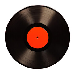 Obraz premium PNG Black vinyl record background orange wallpaper.